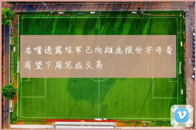 名嘴透露绿军已向雄鹿报价字母哥有望下周完成交易